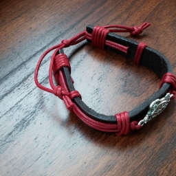 Leather and Cord Turtle Bracelet