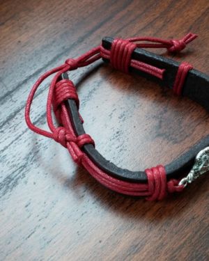 Leather and Cord Turtle Bracelet