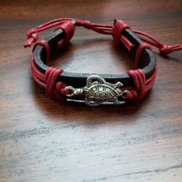 Leather and Cord Turtle Bracelet